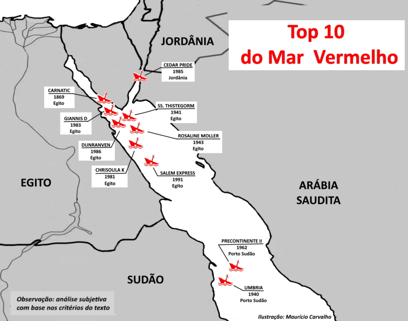 Mapa do mar vermelho