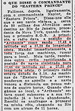 Pesquisas de Abrolhos, o Artemis e o Guadiana 19 Pesquisa abrolhos poicao do artemis